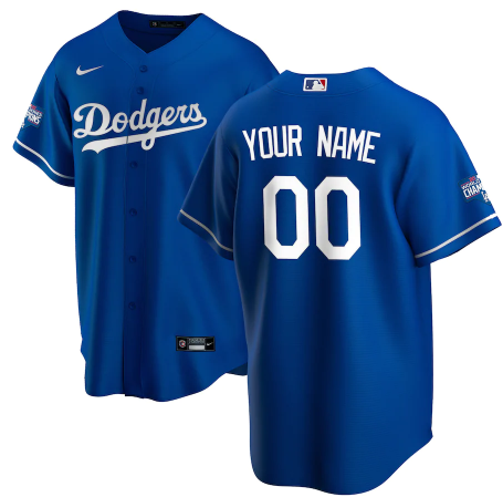 Men's Los Angeles Dodgers ACTIVE PLAYER Custom Royal 2020 World Series Champions Home Patch Stitched Jersey